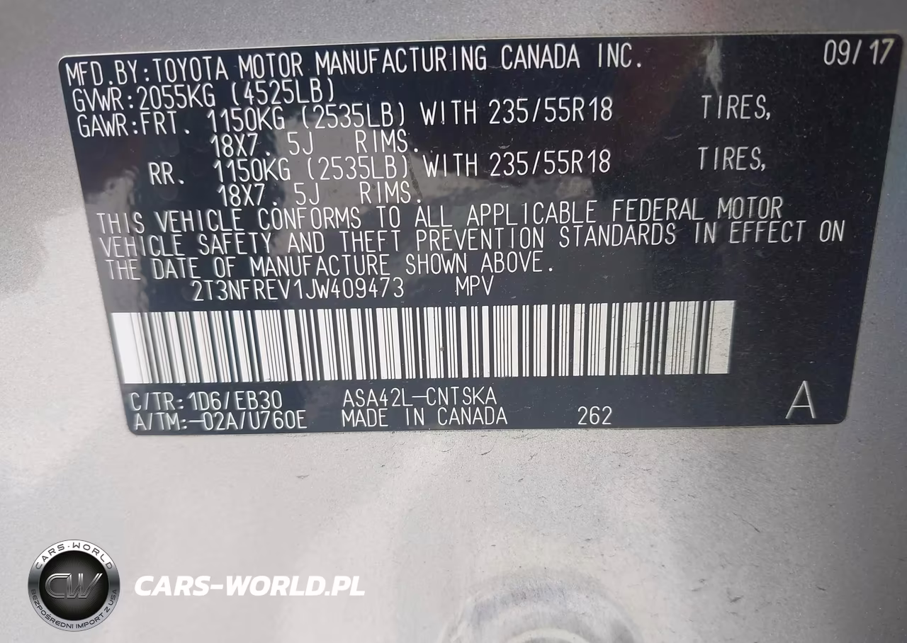 2018 Toyota Rav4 Se VIN:2T3NFREV1JW409473 - 9