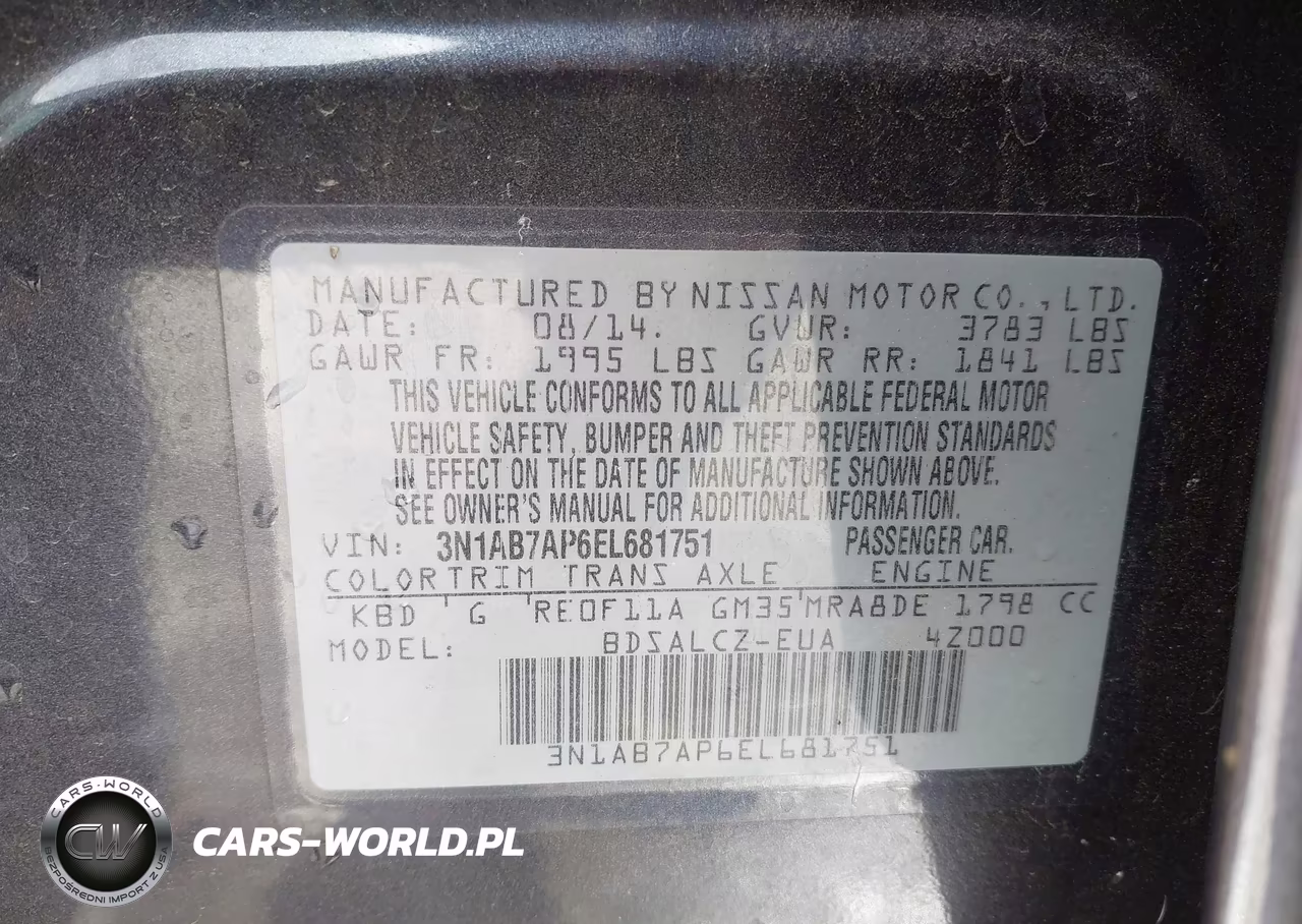 2014 Nissan Sentra S VIN:3N1AB7AP6EL681751 - 9
