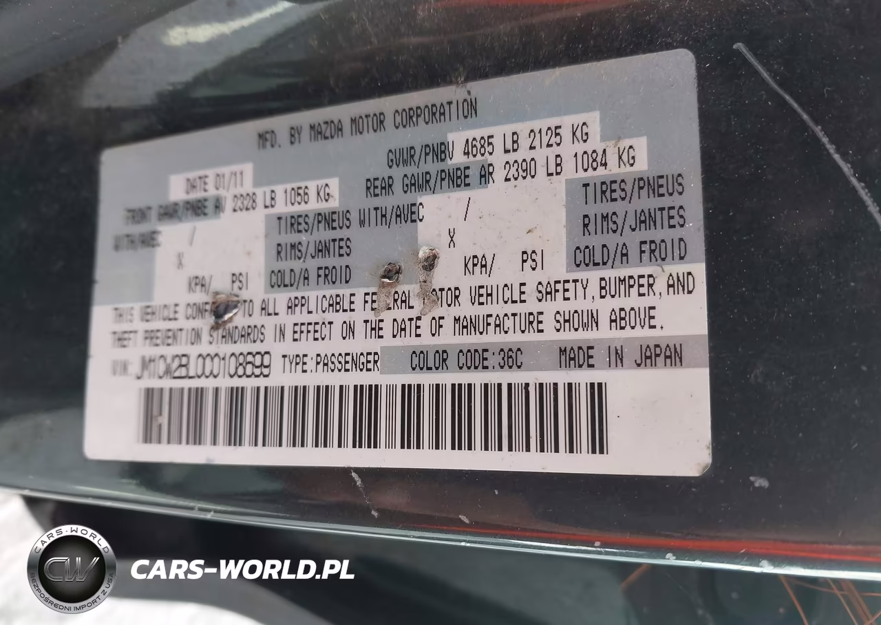 2012 Mazda Mazda5 Sport VIN:JM1CW2BL0C0108699 - 9