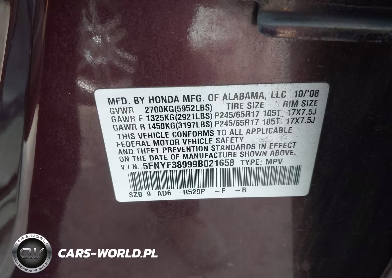 2009 Honda Pilot Touring VIN:5FNYF38999B021658 - 9
