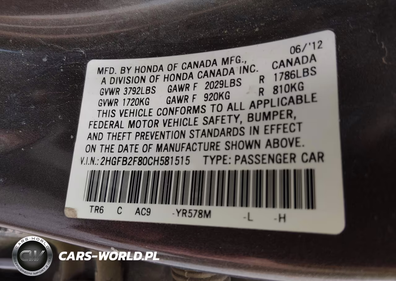 2012 Honda Civic Ex VIN:2HGFB2F80CH581515 - 9