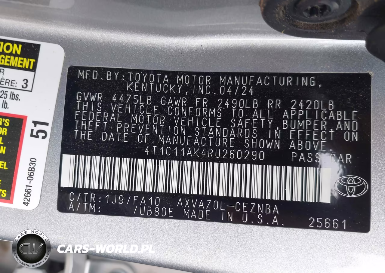 2024 Toyota Camry Le VIN:4T1C11AK4RU260290 - 9