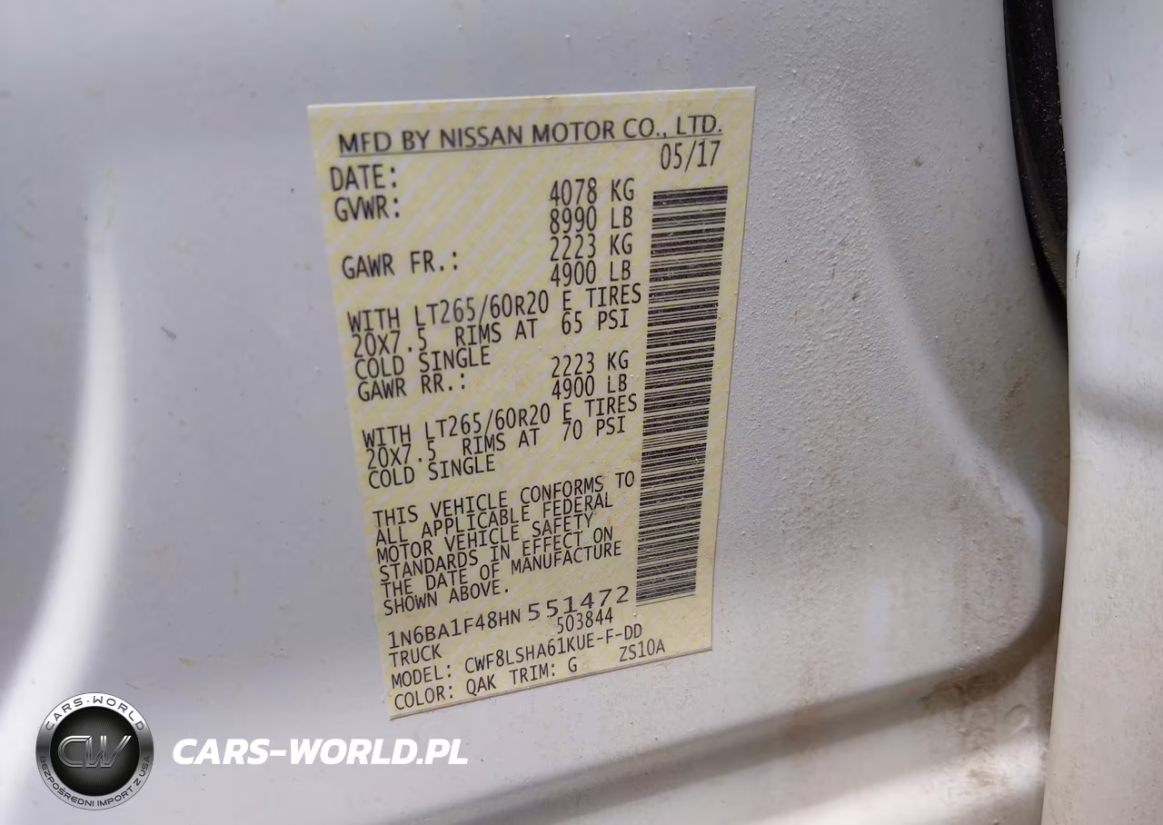 2017 Nissan Titan Xd Sv Diesel VIN:1N6BA1F48HN551472 - 9
