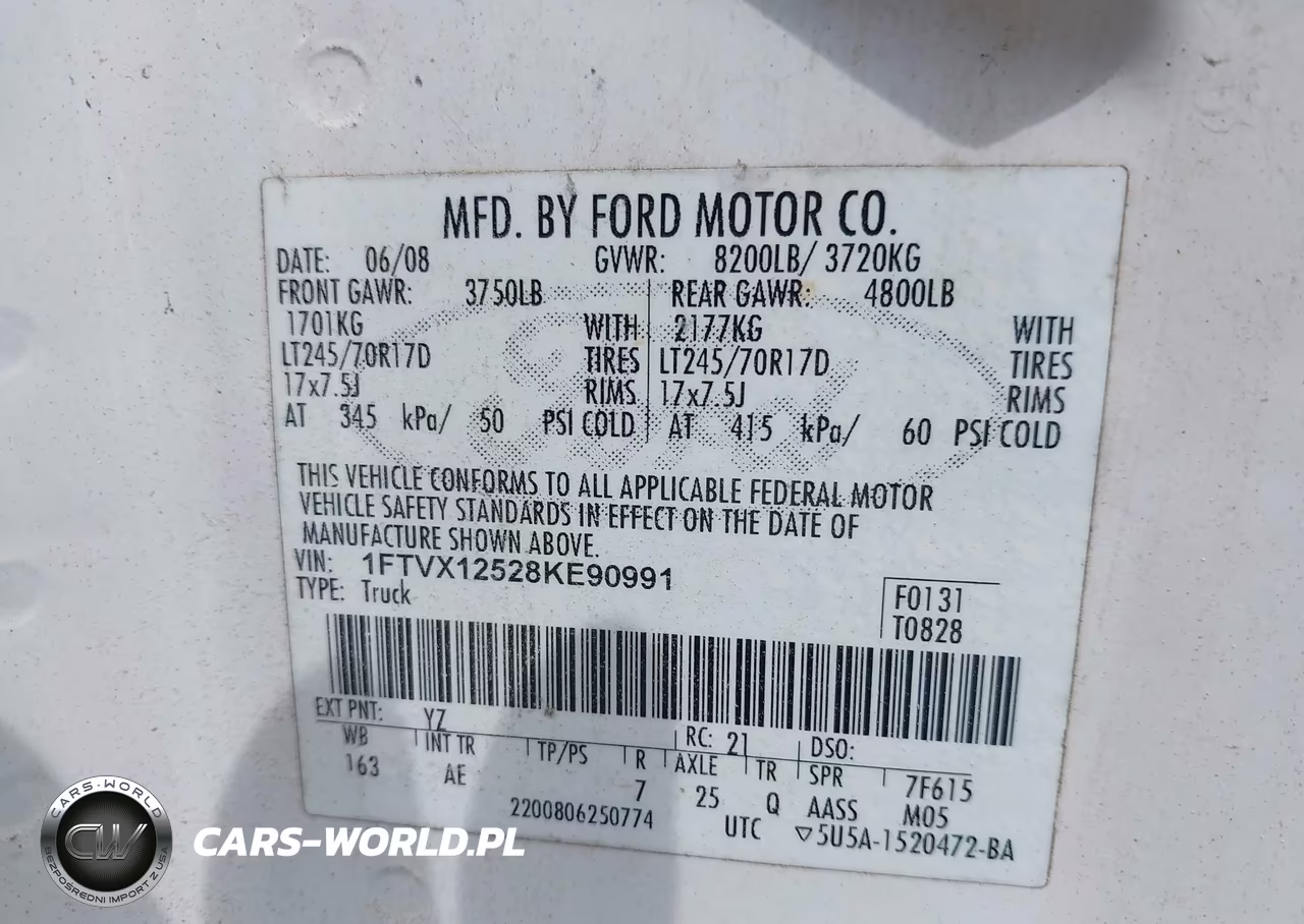 2008 Ford F-150 Xl-Xlt VIN:1FTVX12528KE90991 - 9