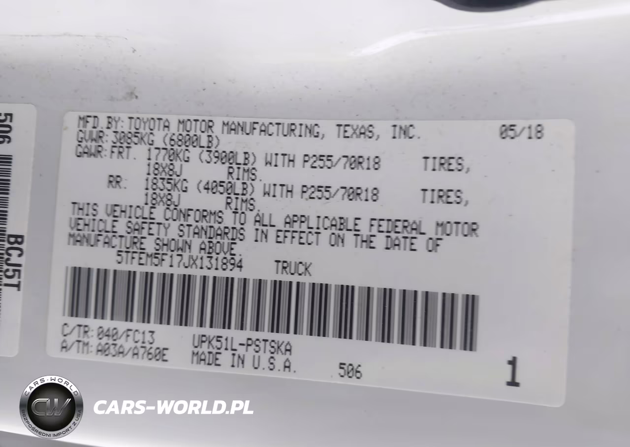 2018 Toyota Tundra Sr5 4.6L V8 VIN:5TFEM5F17JX131894 - 9