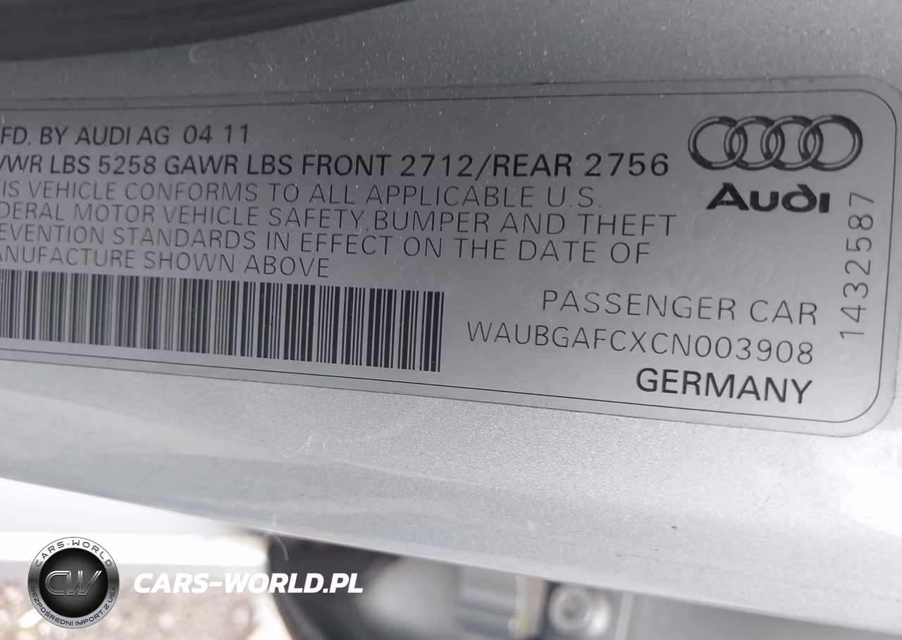 2012 Audi A6 3.0 Premium VIN:WAUBGAFCXCN003908 - 9