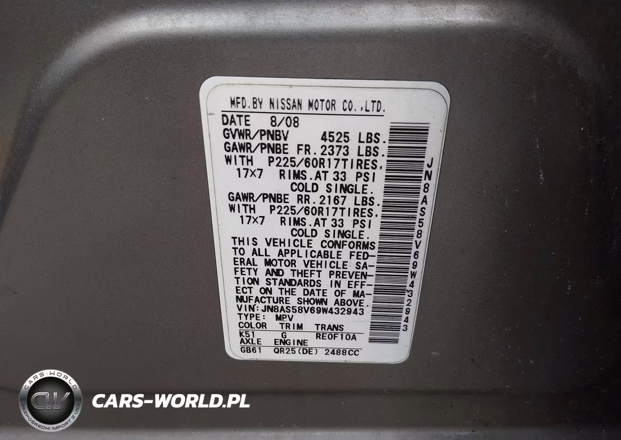 2009 Nissan Rogue Sl VIN:JN8AS58V69W432943 - 9