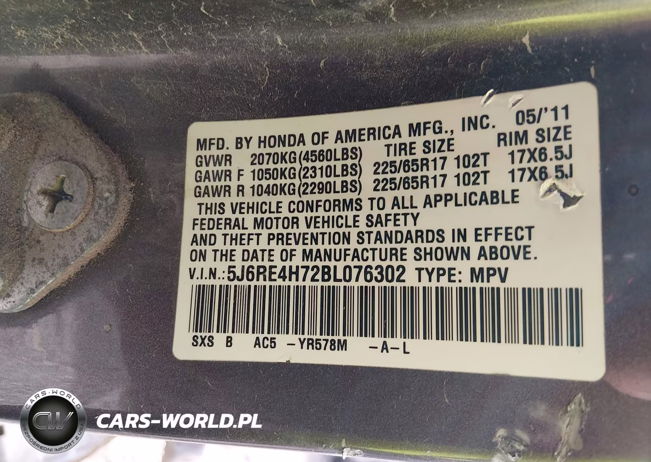 2011 Honda Cr-V Ex-L VIN:5J6RE4H72BL076302 - 9