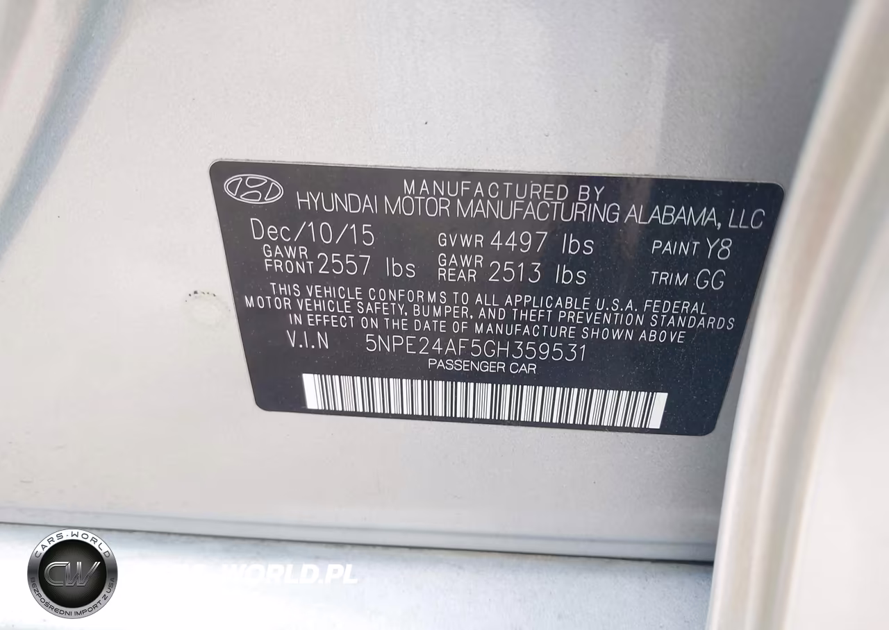 2016 Hyundai Sonata Se VIN:5NPE24AF5GH359531 - 9