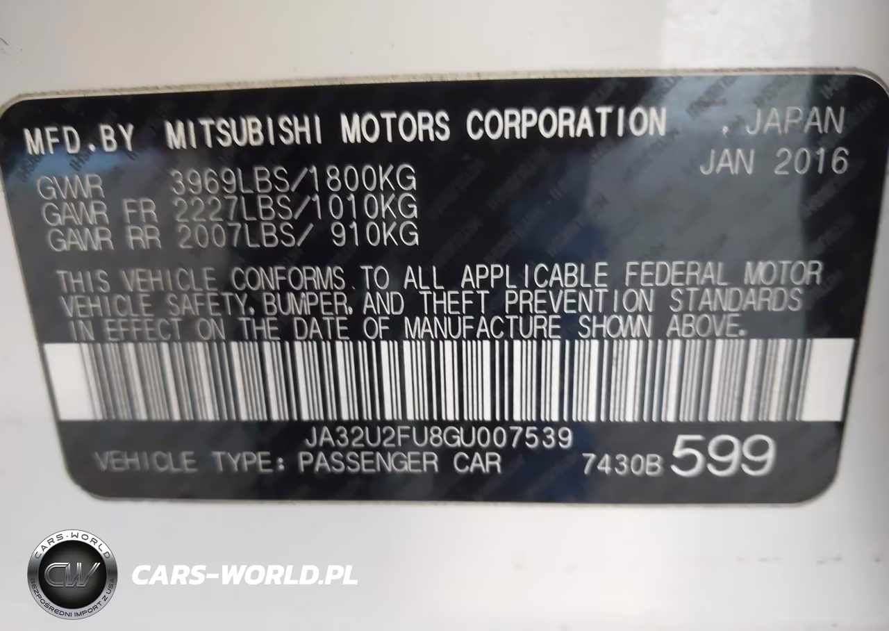 2016 Mitsubishi Lancer Es VIN:JA32U2FU8GU007539 - 9
