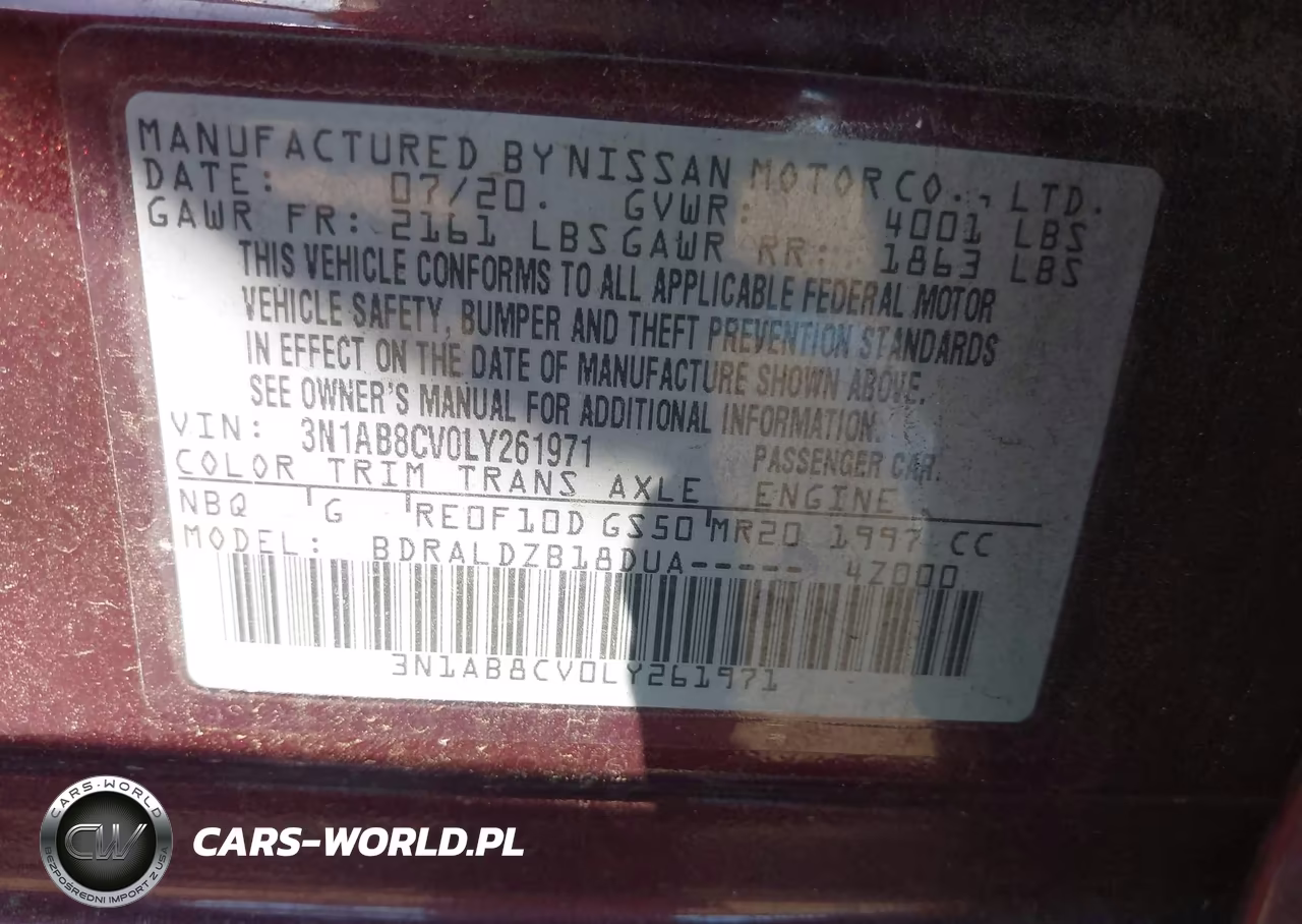 2020 Nissan Sentra Sv Xtronic Cvt VIN:3N1AB8CV0LY261971 - 9