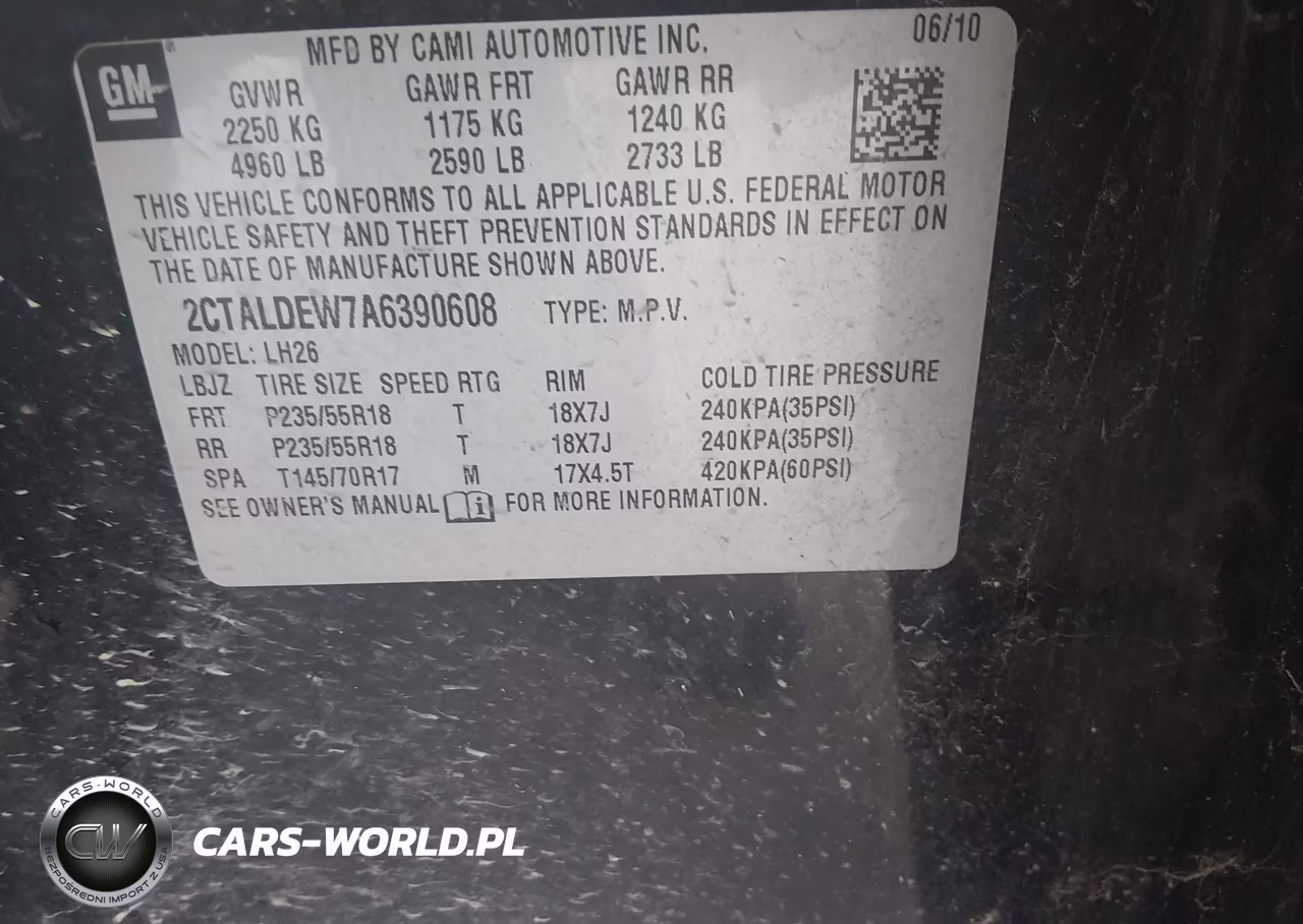 2010 GMC Terrain Sle-2 VIN:2CTALDEW7A6390608 - 9