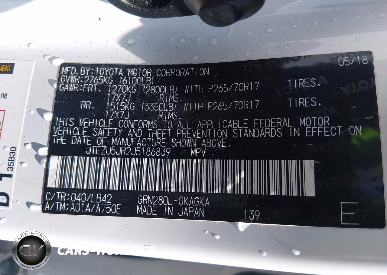 2018 Toyota 4Runner Sr5 Premium VIN:JTEZU5JR2J5186839 - 9