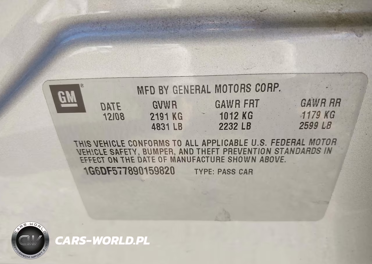 2009 Cadillac Cts Standard VIN:1G6DF577890159820 - 9