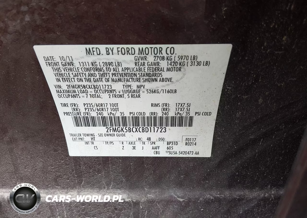 2012 Ford Flex Se VIN:2FMGK5BCXCBD11723 - 9