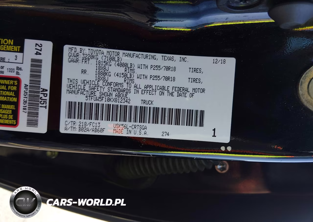 2019 Toyota Tundra Sr5 5.7L V8 VIN:5TFUW5F10KX812342 - 9