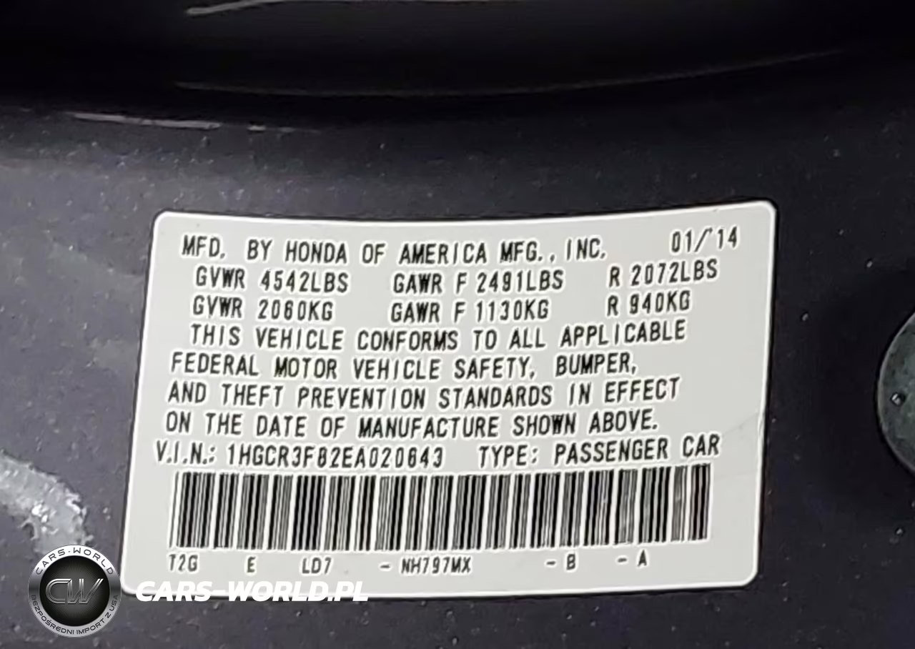 2014 Honda Accord Ex-L V-6 VIN:1HGCR3F82EA020643 - 9
