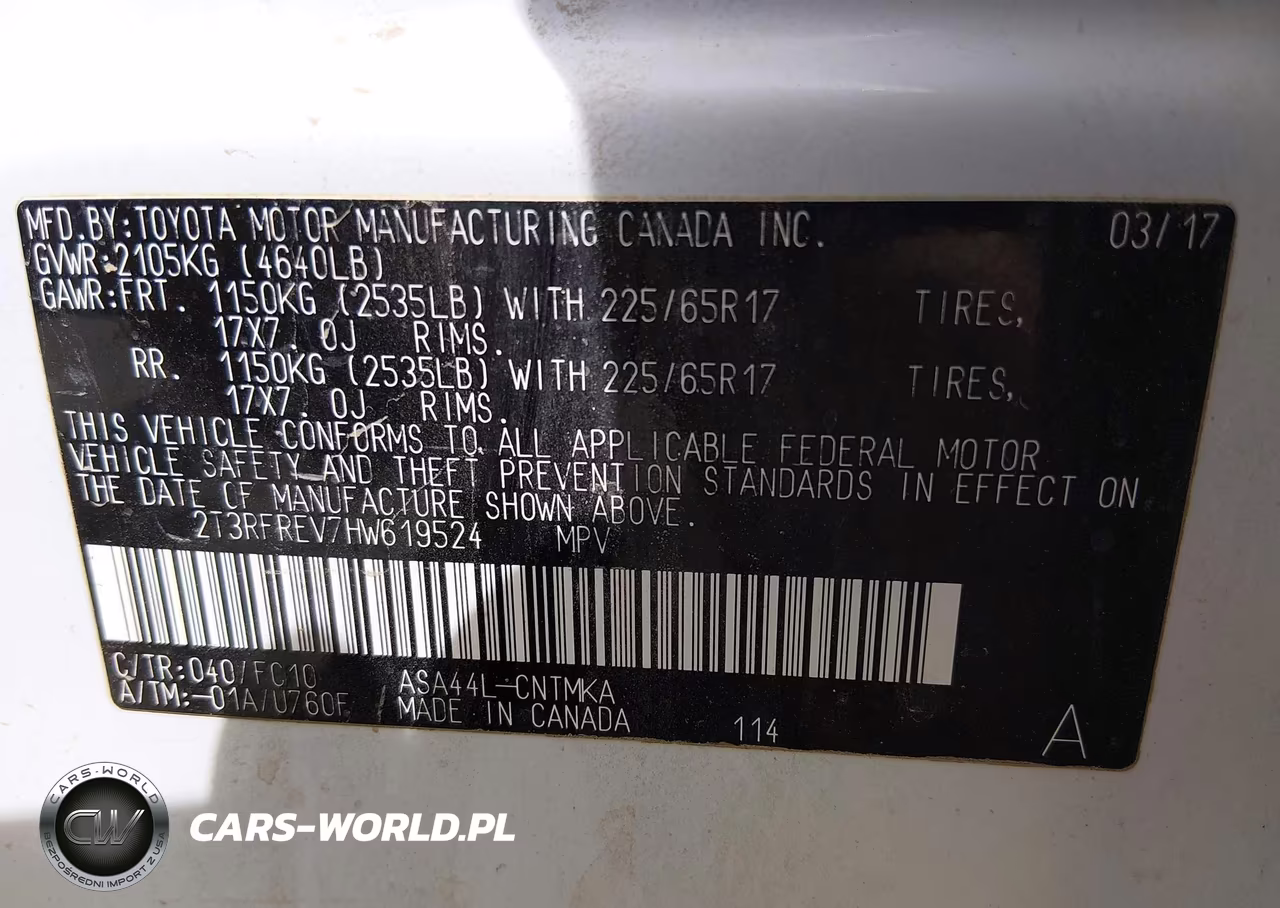 2017 Toyota Rav4 Xle VIN:2T3RFREV7HW619524 - 9