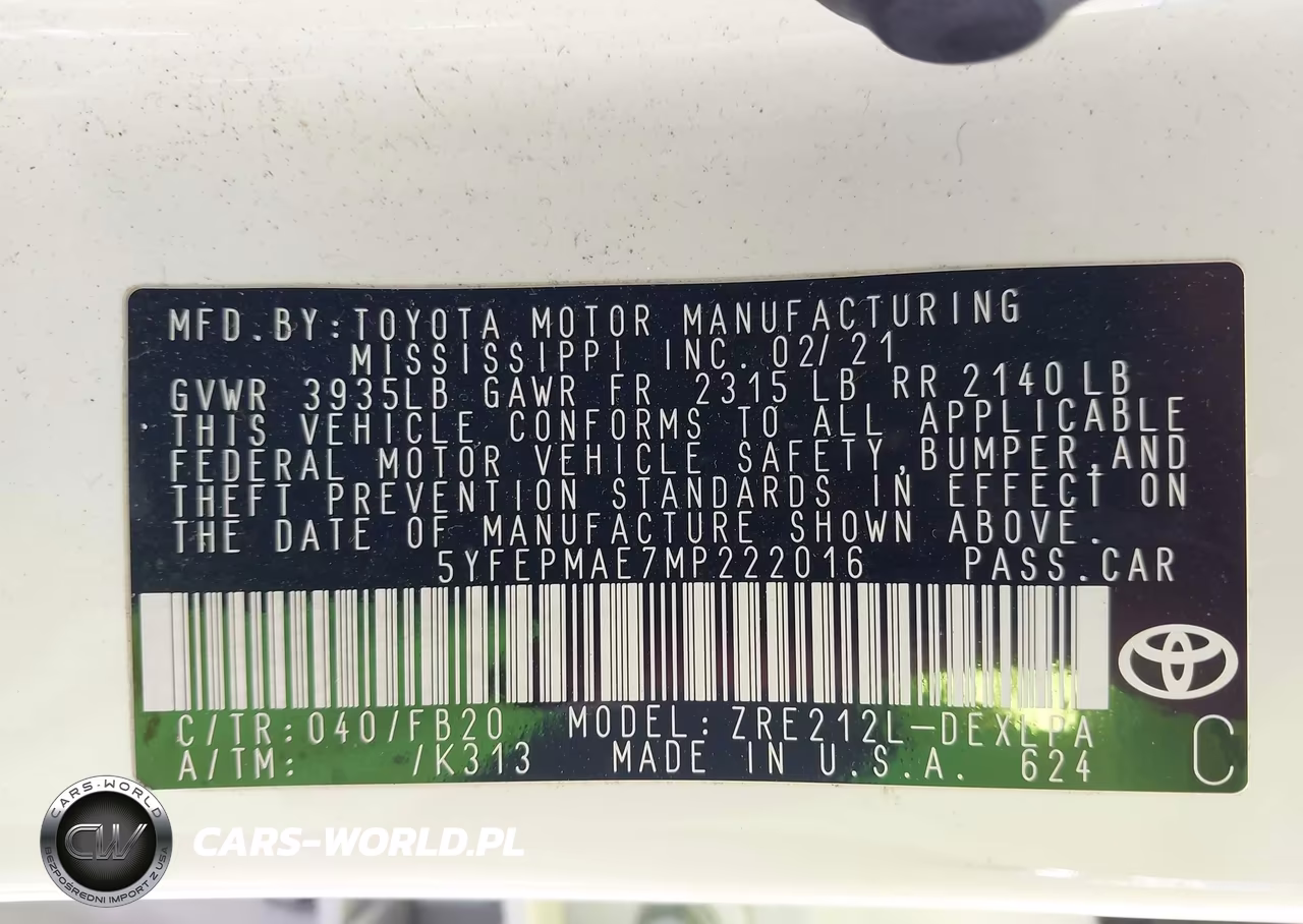 2021 Toyota Corolla Le VIN:5YFEPMAE7MP222016 - 9