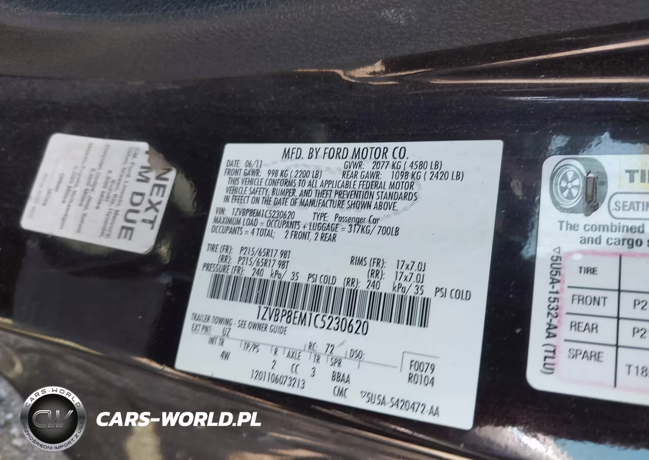 2012 Ford Mustang V6 Premium VIN:1ZVBP8EM1C5230620 - 9