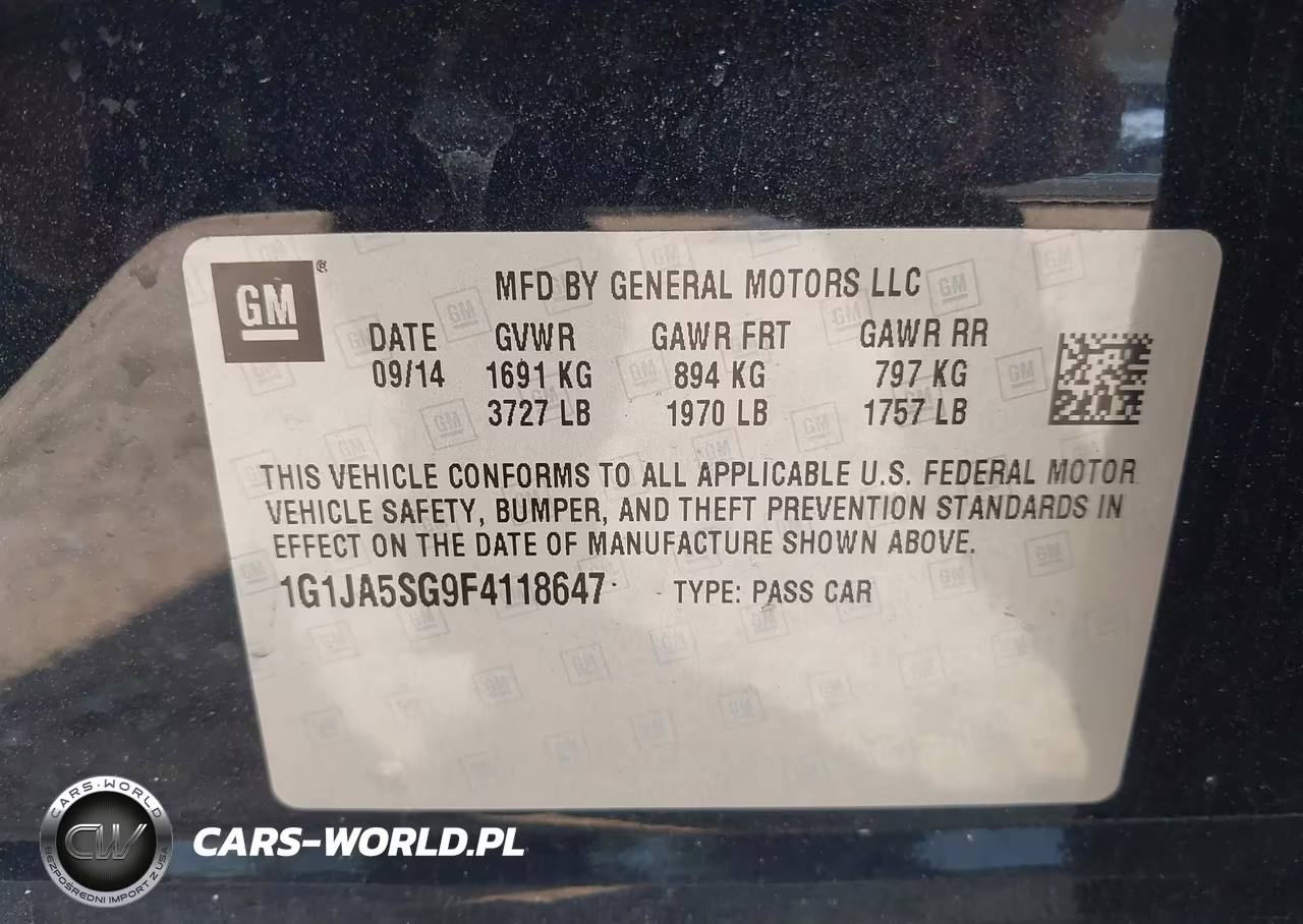 2015 Chevrolet Sonic Ls Auto VIN:1G1JA5SG9F4118647 - 9