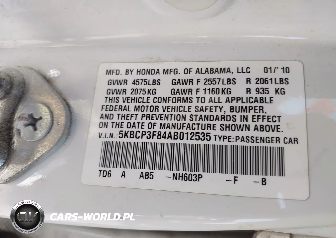 2010 Honda Accord 3.5 Ex-L VIN:5KBCP3F84AB012535 - 9