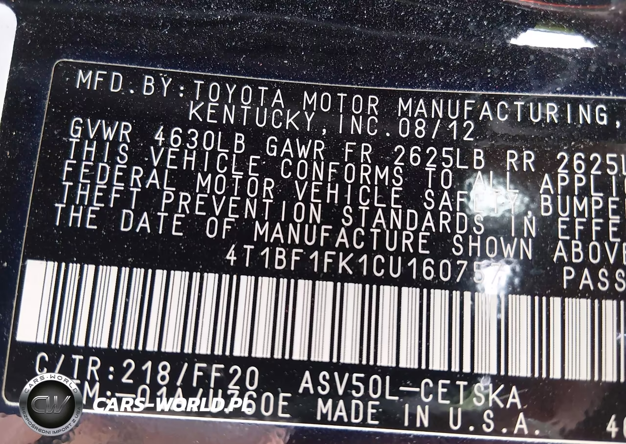 2012 Toyota Camry Se VIN:4T1BF1FK1CU160757 - 9