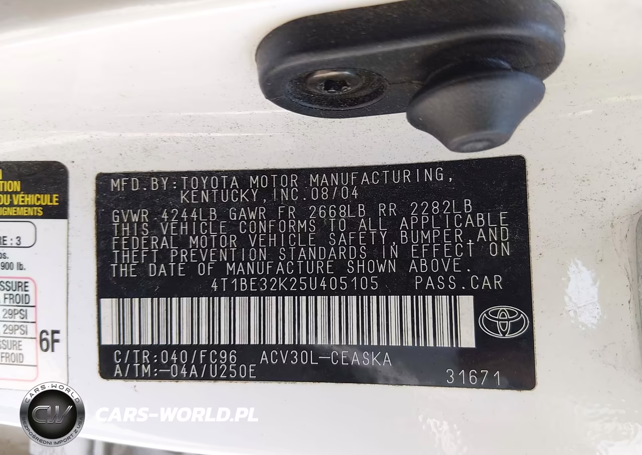 2005 Toyota Camry Se VIN:4T1BE32K25U405105 - 9
