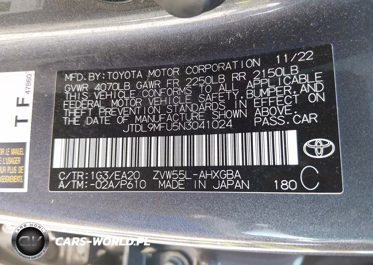 2022 Toyota Prius Xle Awd-E VIN:JTDL9MFU5N3041024 - 9