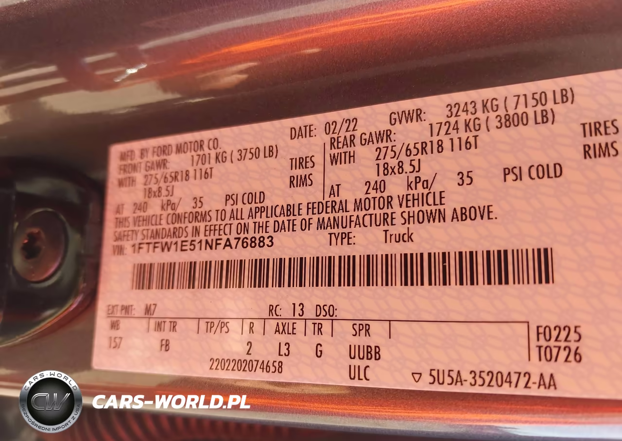 2022 Ford F-150 Xlt VIN:1FTFW1E51NFA76883 - 9