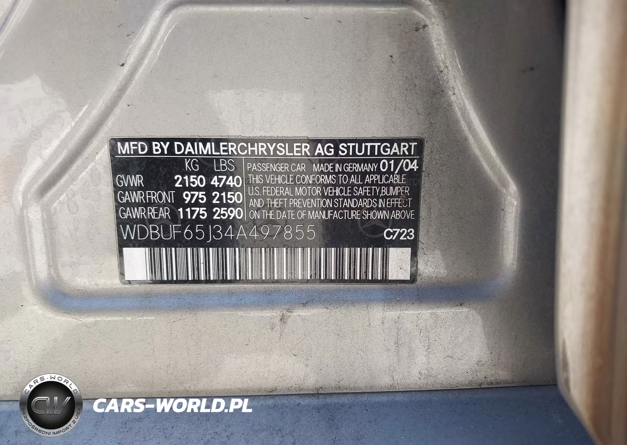 2004 Mercedes-Benz E 320 VIN:WDBUF65J34A497855 - 9