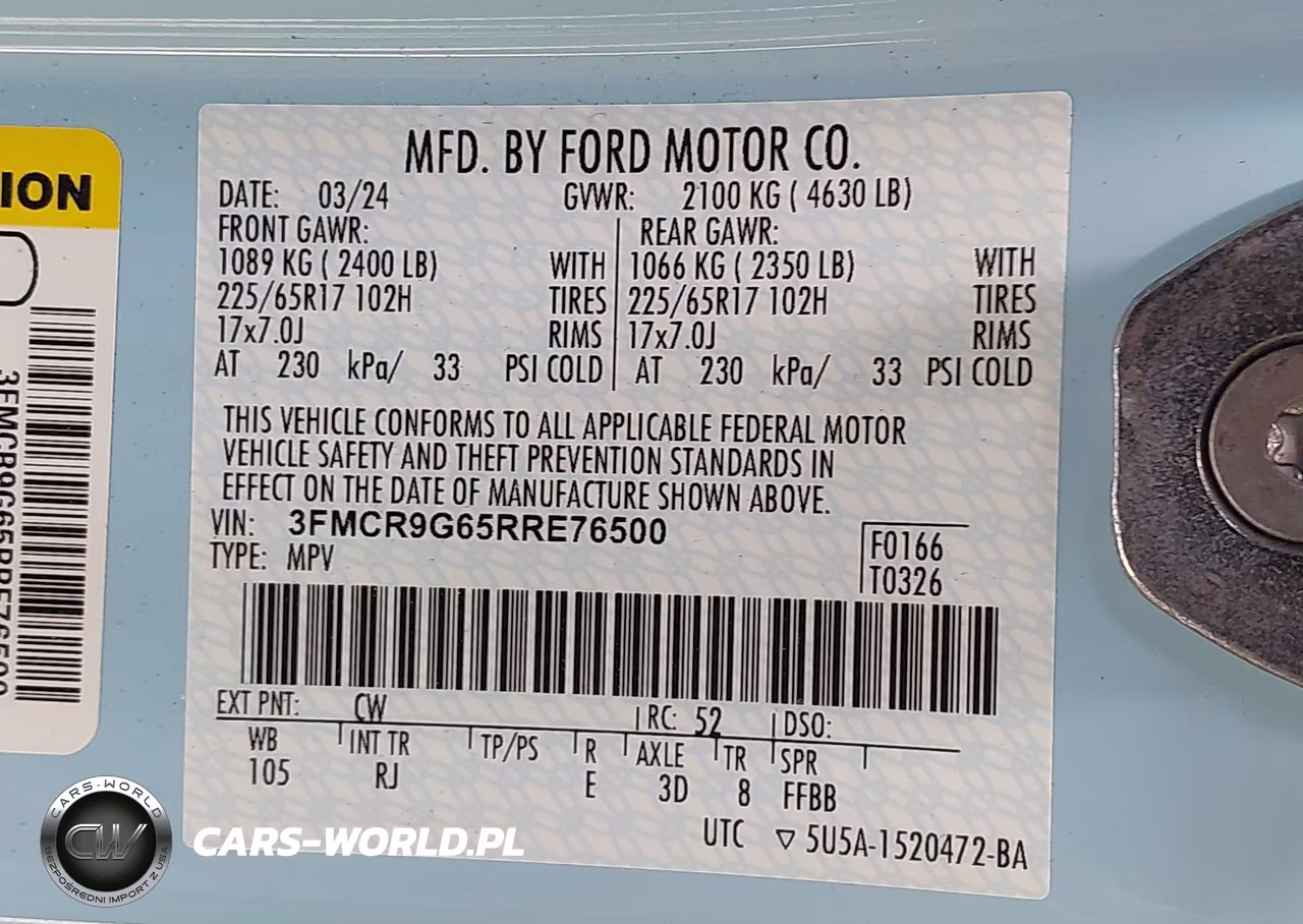 2024 Ford Bronco Sport Heritage VIN:3FMCR9G65RRE76500 - 9