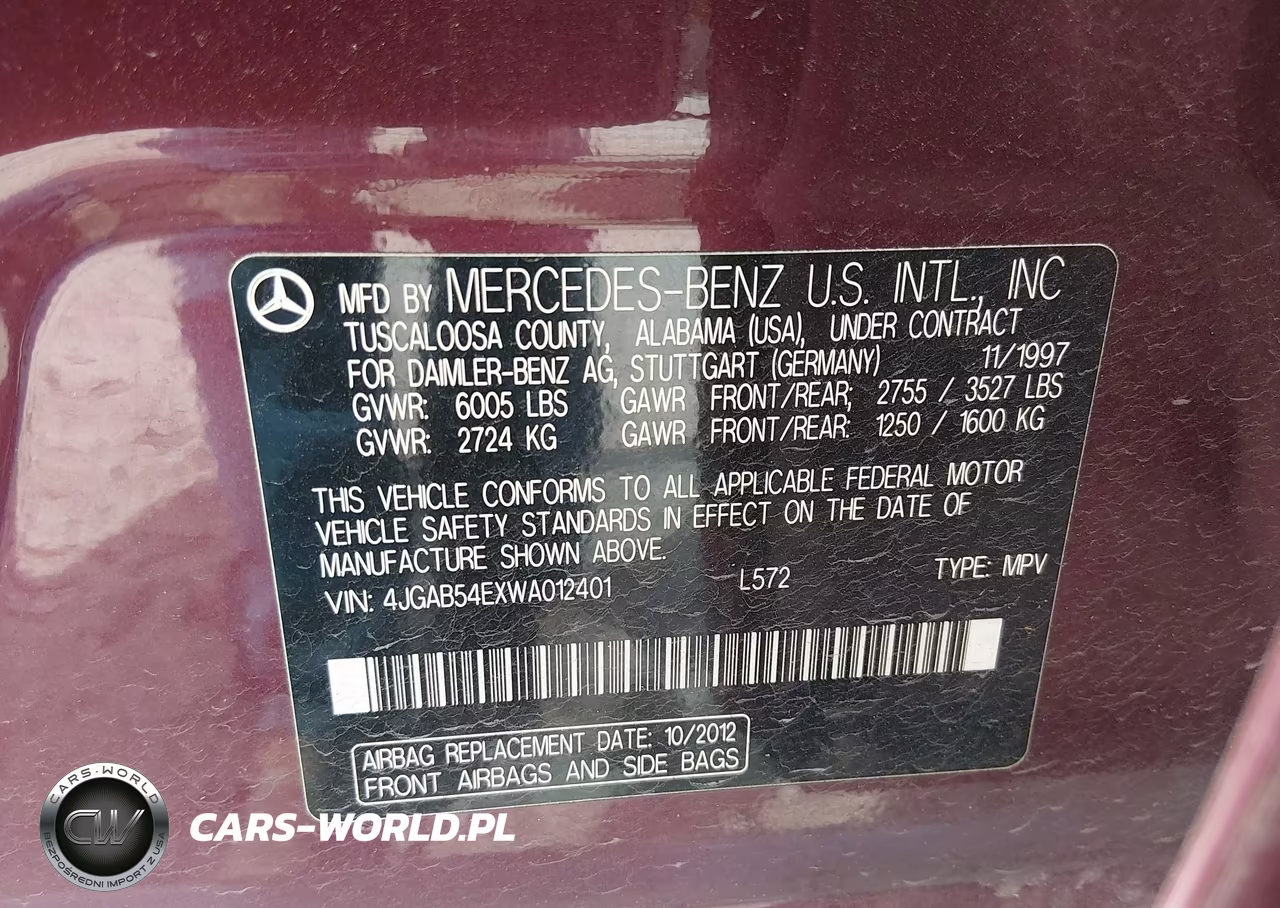 1998 Mercedes-Benz Ml 320 Classic VIN:4JGAB54EXWA012401 - 9
