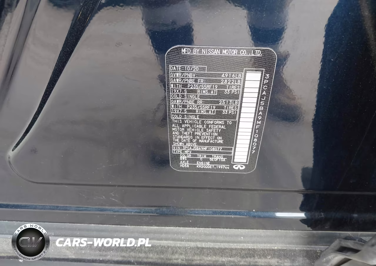 2021 Infiniti Qx50 Luxe VIN:3PCAJ5BA9MF108077 - 9