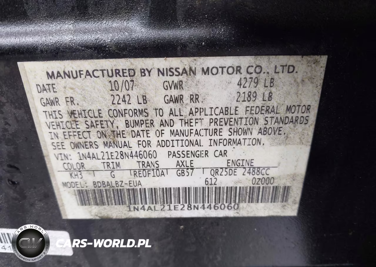 2008 Nissan Altima 2.5 S VIN:1N4AL21E28N446060 - 9