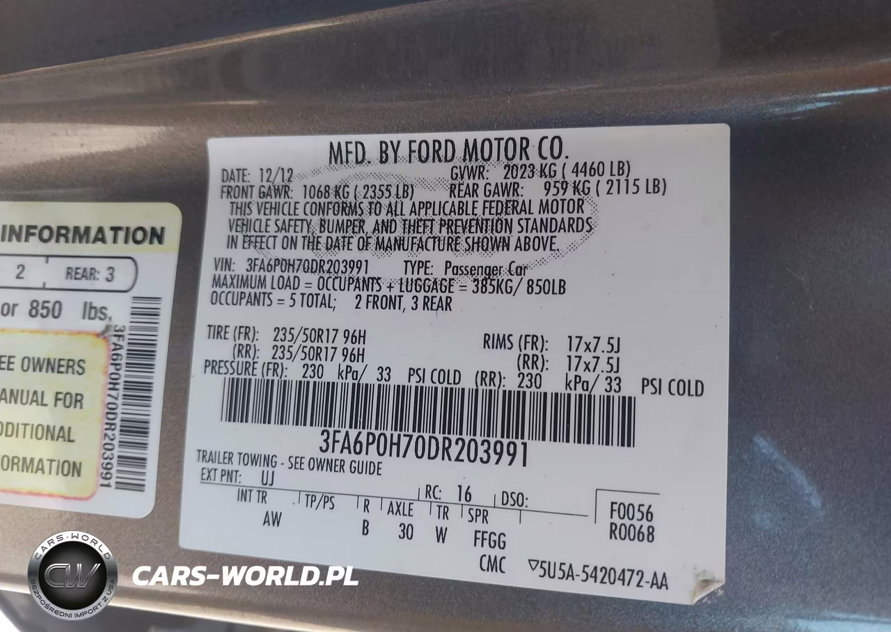 2013 Ford Fusion Se VIN:3FA6P0H70DR203991 - 9