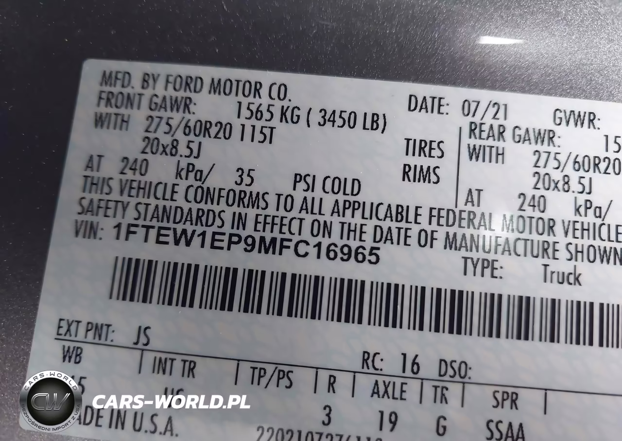 2021 Ford F-150 Xlt VIN:1FTEW1EP9MFC16965 - 9