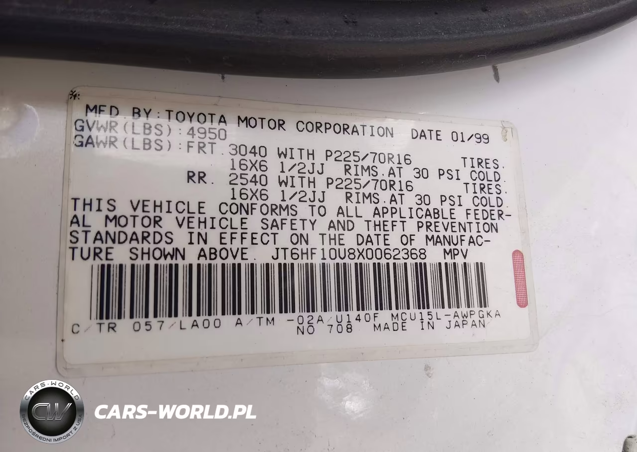1999 Lexus Rx 300 VIN:JT6HF10U8X0062368 - 9