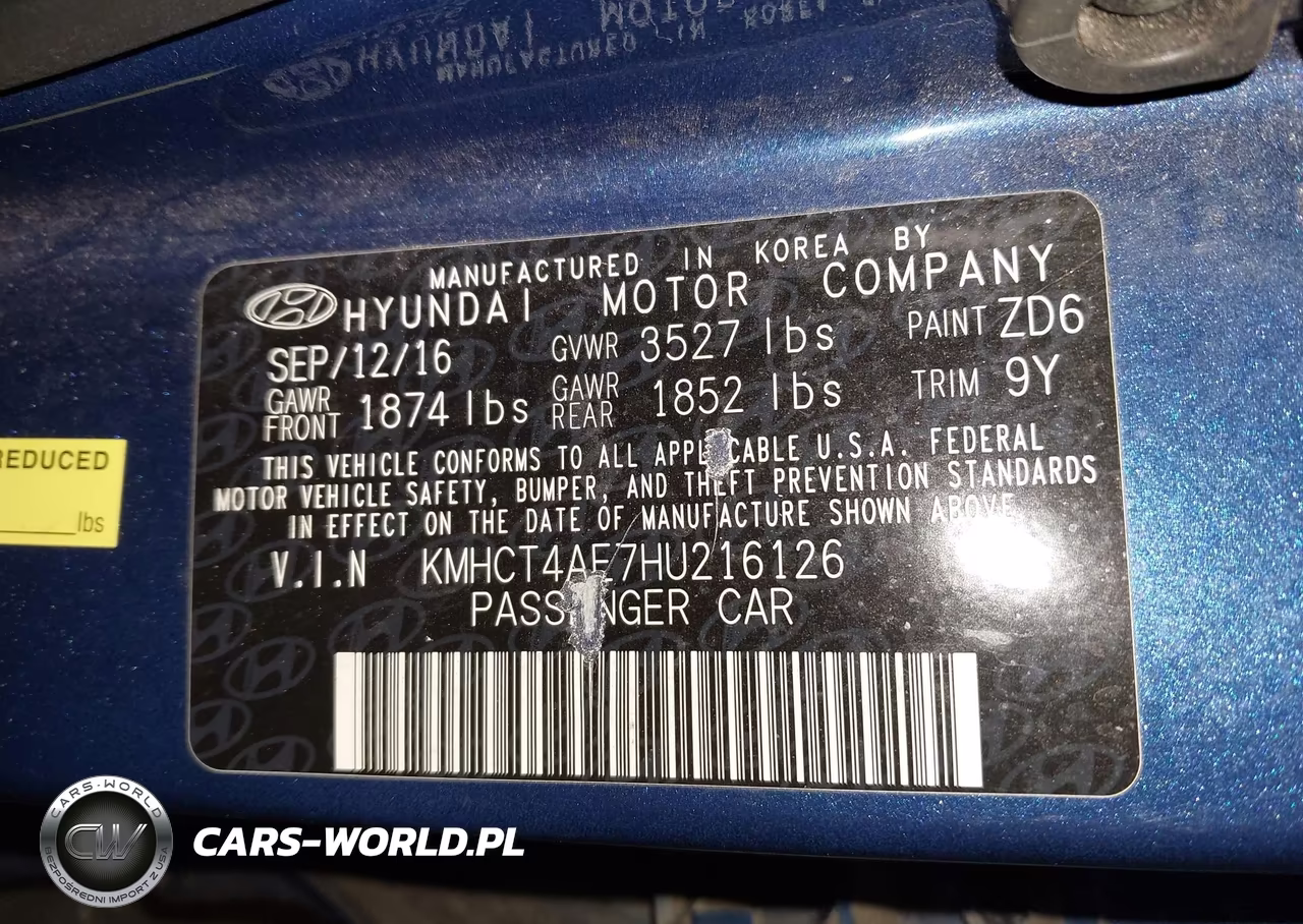 2017 Hyundai Accent Se VIN:KMHCT4AE7HU216126 - 9