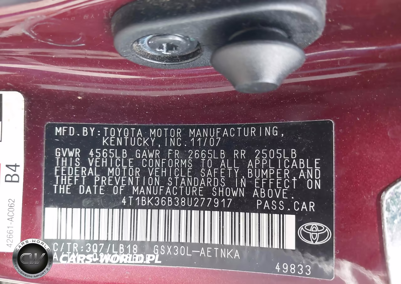 2008 Toyota Avalon Touring VIN:4T1BK36B38U277917 - 9