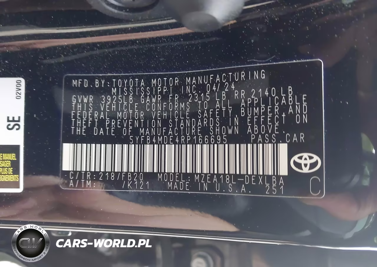 2024 Toyota Corolla Le VIN:5YFB4MDE4RP166695 - 9