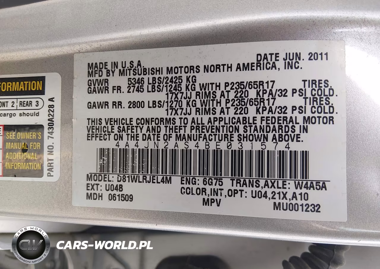 2011 Mitsubishi Endeavor VIN:4A4JN2AS4BE031574 - 9