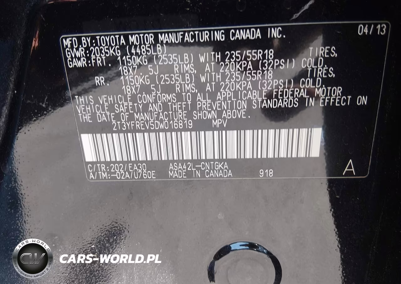2013 Toyota Rav4 Limited VIN:2T3YFREV5DW016819 - 9