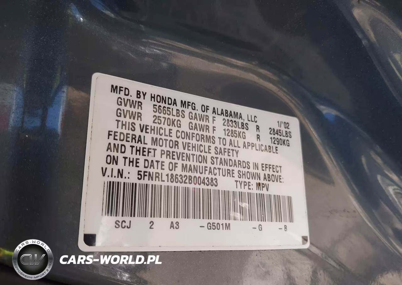 2002 Honda Odyssey Ex VIN:5FNRL18632B004383 - 9