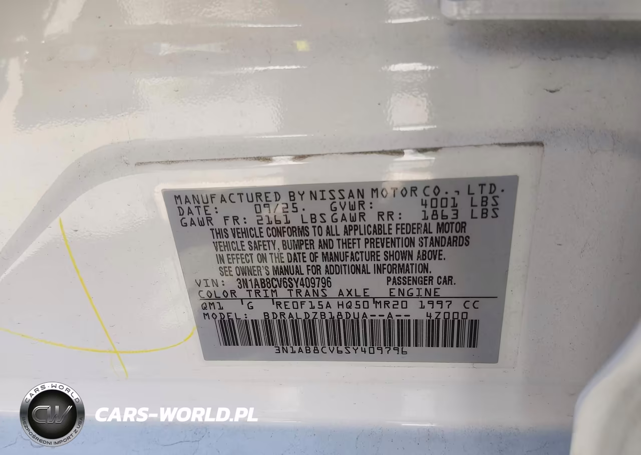 2025 Nissan Sentra Sv VIN:3N1AB8CV6SY409796 - 9