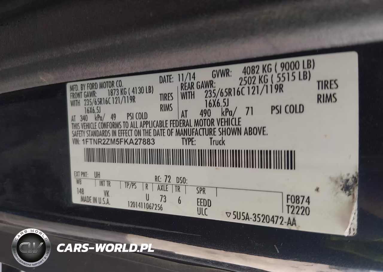 2015 Ford Transit-250 VIN:1FTNR2ZM5FKA27883 - 9
