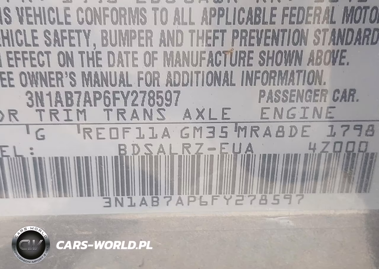 2015 Nissan Sentra Sr VIN:3N1AB7AP6FY278597 - 9