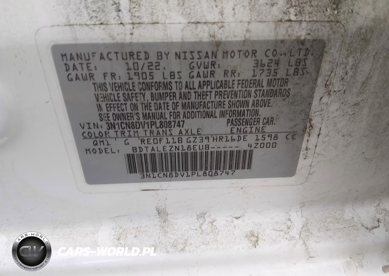 2023 Nissan Versa 1.6 S Xtronic Cvt VIN:3N1CN8DV1PL808747 - 9