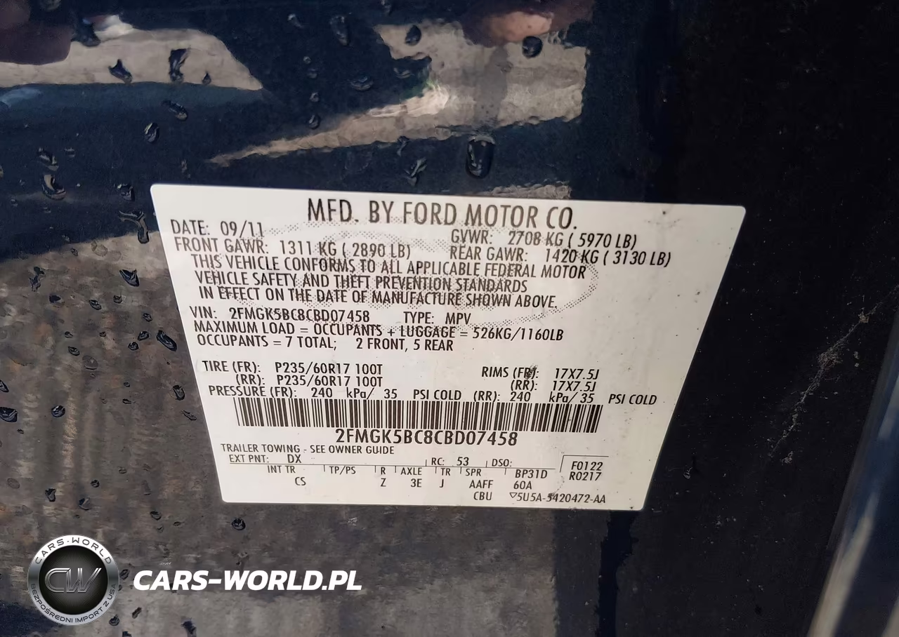 2012 Ford Flex Se VIN:2FMGK5BC8CBD07458 - 9
