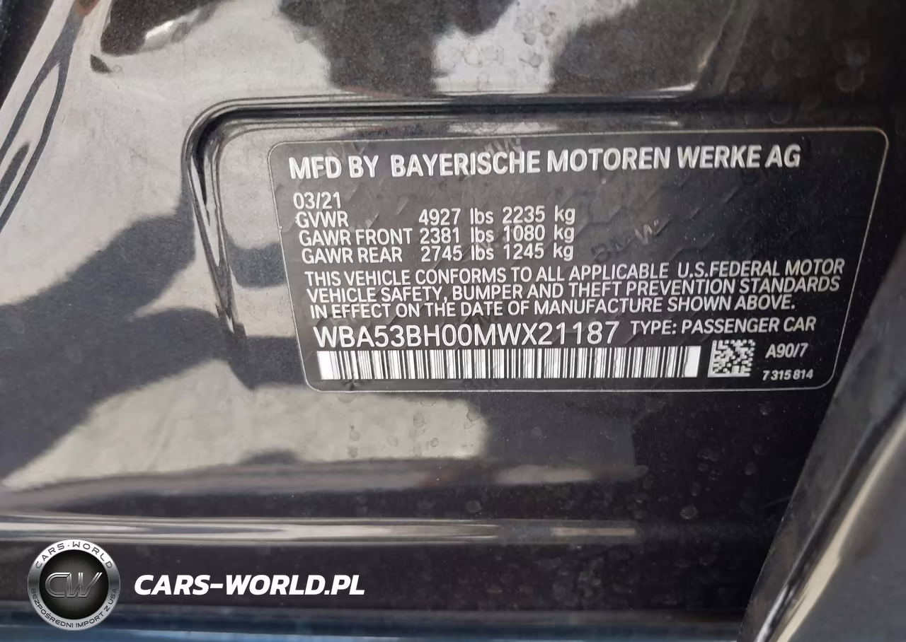 2021 BMW 530I VIN:WBA53BH00MWX21187 - 9